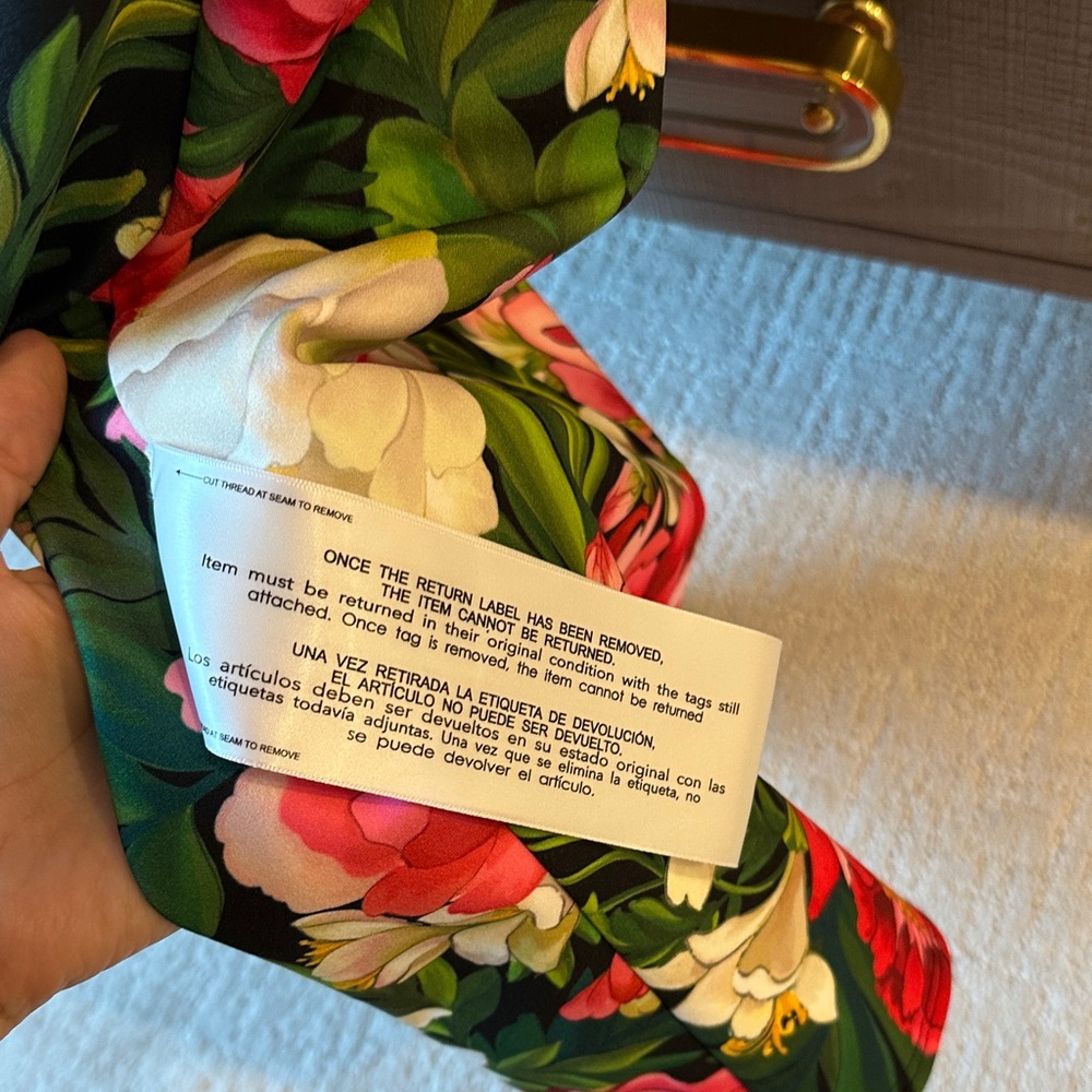 Tadashi Shoji Pink and Green Floral Dress - Picture 9 of 9